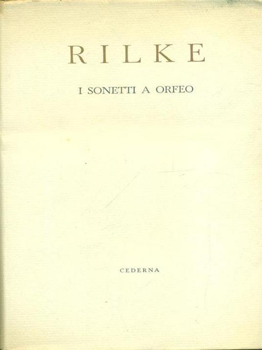 I sonetti a Orfeo - Rainer M. Rilke - copertina