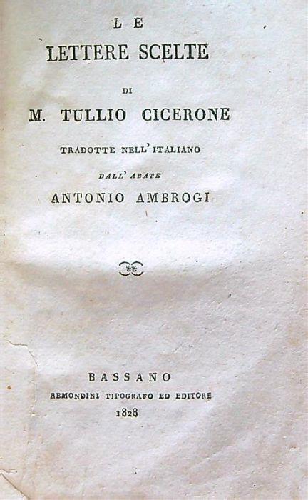 Le lettere scelte di Tullio Cicerone - Ambrogio Annoni - copertina