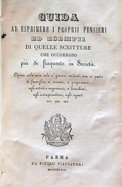 Guida ad esprimere i proprii pensieri - copertina