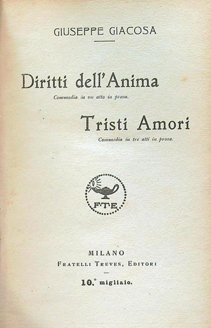 Diritti dell'anima - Tristi amori - Giuseppe Giacosa - copertina