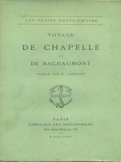 Voyage de Chapelle et De Bachaumont - copertina
