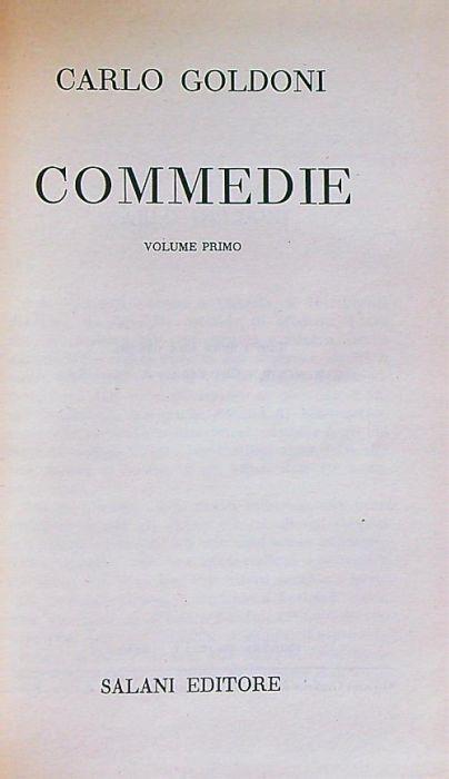 Commedie vol. 1 - Carlo Goldoni - copertina