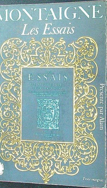 Les essais tome 3 - Montaigne - copertina