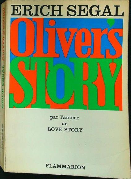 Oliver's story - Erich Segal - copertina