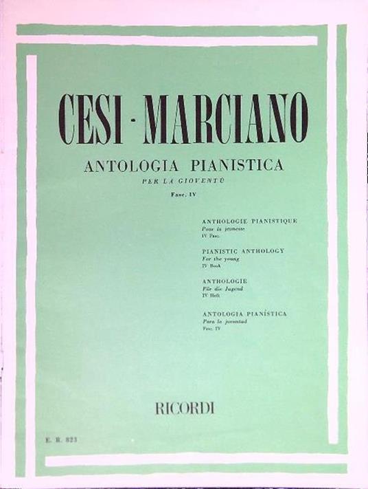 Antologia pianistica per la gioventù - Fasc. IV - Sigismondo Cesi - copertina