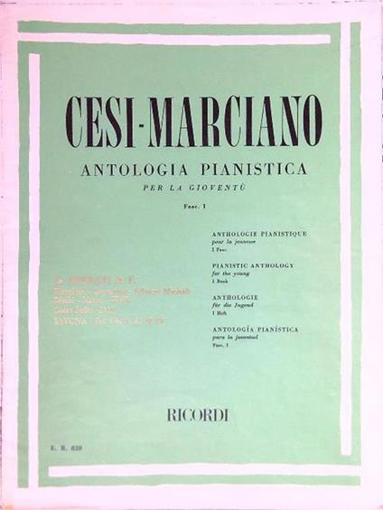 Antologia pianistica per la gioventù - Fasc. I - Sigismondo Cesi - copertina