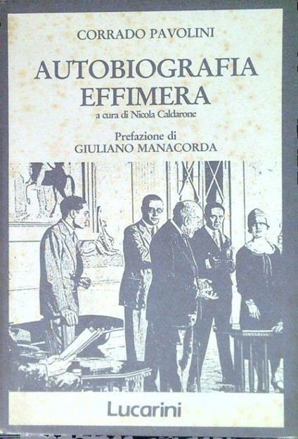 Autobiografia effimera - Corrado Pavolini - copertina