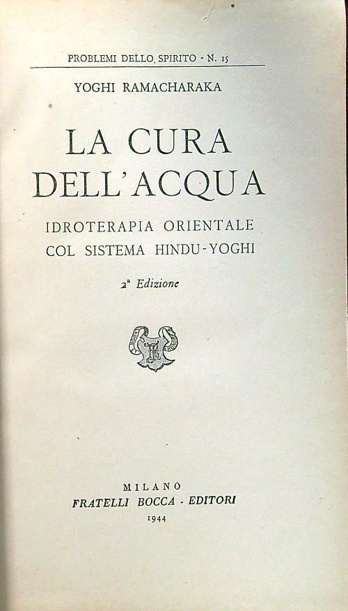 La cura dell'acqua