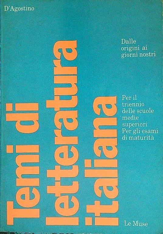 Temi di letteratura italiana - D. Agostini - copertina