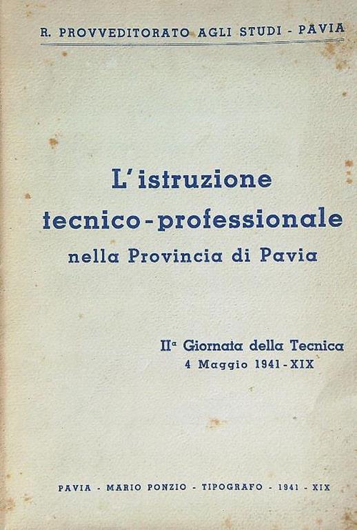 L' istruzione tecnico-professionale nella provincia di Pavia - copertina