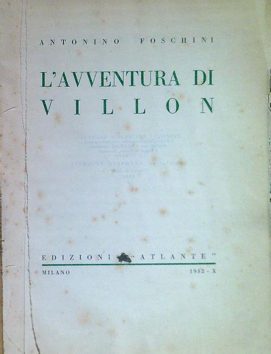 L' avventura di Villon - Antonino Foschini - copertina