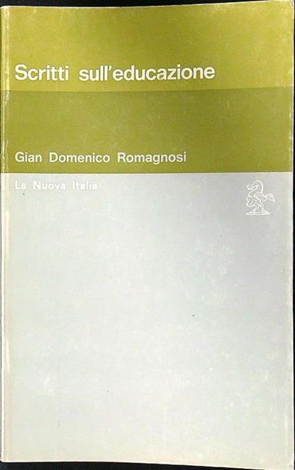 Scritti sull'educazione - Giandomenico Romagnosi - copertina