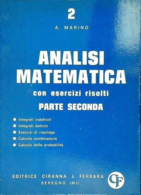 Analisi matematica con esercizi risolti parte seconda - A. Marino - copertina