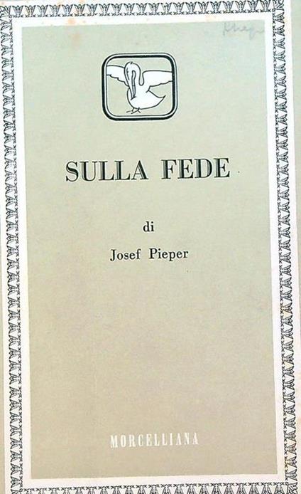 Sulla fede - Josef Pieper - copertina