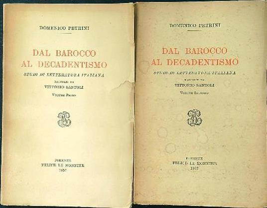 Dal barocco al decadentismo 2vv - Domenico Petrini - copertina