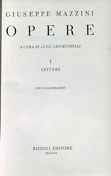 Opere. Vol 1 - Giuseppe Mazzini - copertina