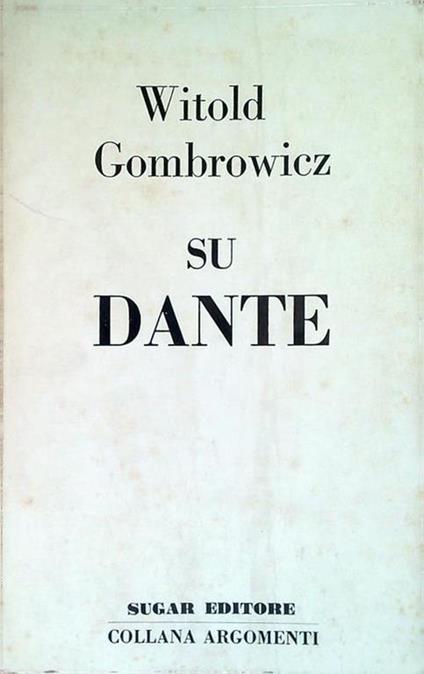 Su Dante - Witold Gombrowicz - copertina