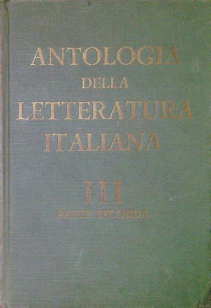 Antologia della Letteratura Italiana III Parte seconda - copertina
