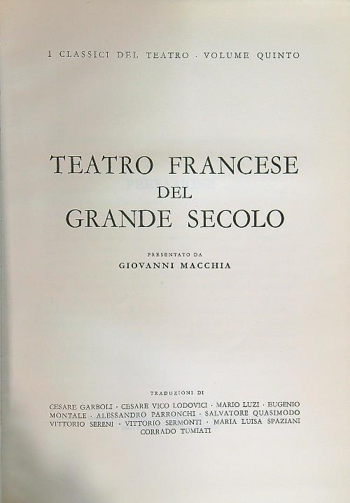 Teatro francese del grande secolo