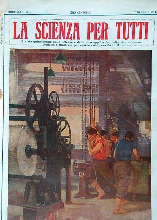 La scienza per tutti riviste completo anno 1914 - copertina