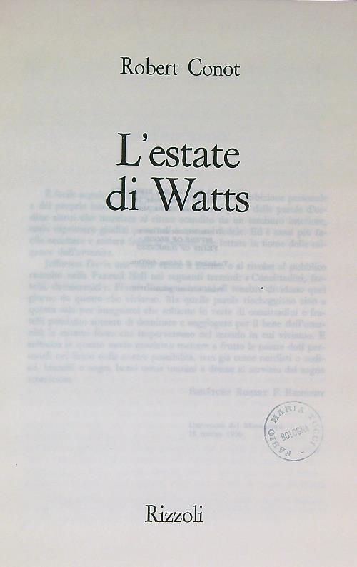 L' estate di Watts