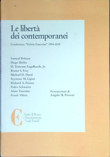 Le libertà dei contemporanei - copertina