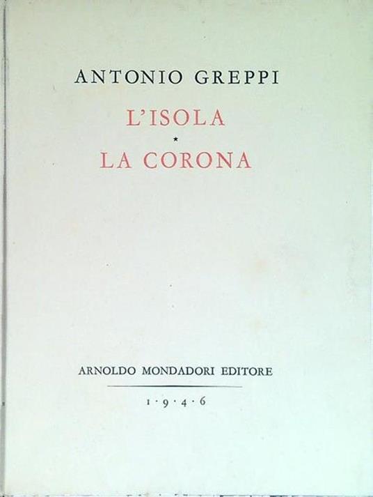 L' isola - La corona - Antonio Greppi - copertina