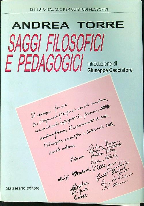 Saggi filosofici e pedagogici