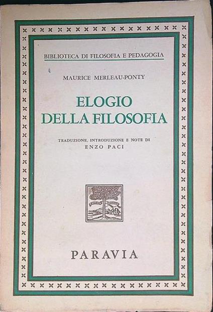 Elogio della filosofia - Maurice Merleau-Ponty - copertina