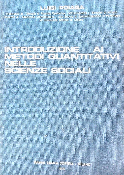 Introduzione ai metodi quantitativi nelle scienze sociali