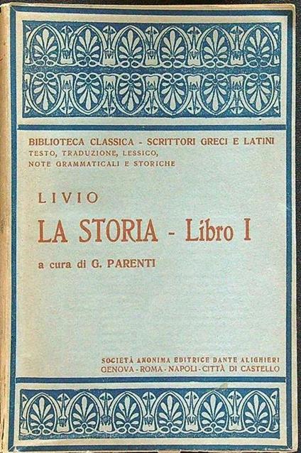 La storia libro I - Tito Livio - copertina
