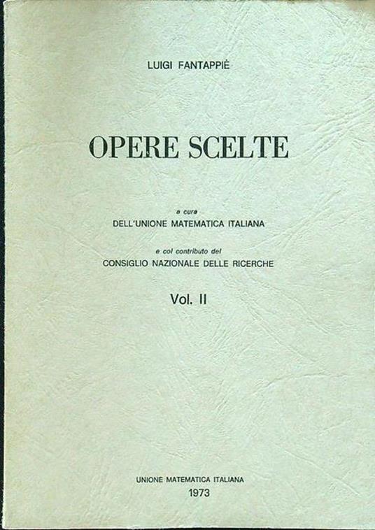 Opere scelte volume II - copertina