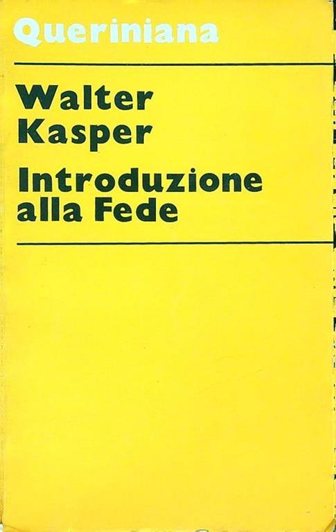 Introduzione alla fede - Walter Kasper - copertina