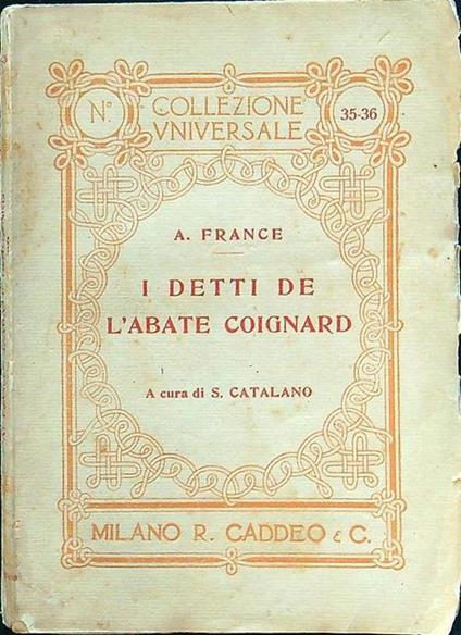 I detti di abate Coignard - copertina