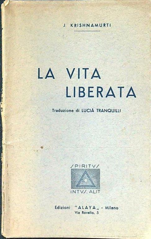 La vita liberata - Jiddu Krishnamurti - copertina