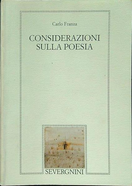 Considerazioni sulla poesia - Carlo Franza - copertina