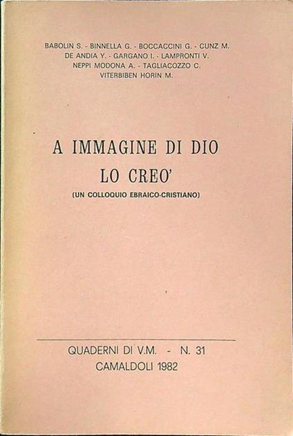 A immagine di Dio lo creò - copertina