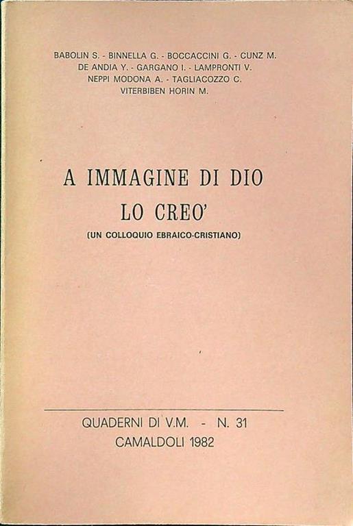 A immagine di Dio lo creò - copertina