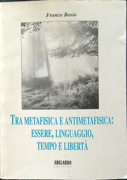 Tra metafisica e antimetafisica - Franco Bosio - copertina
