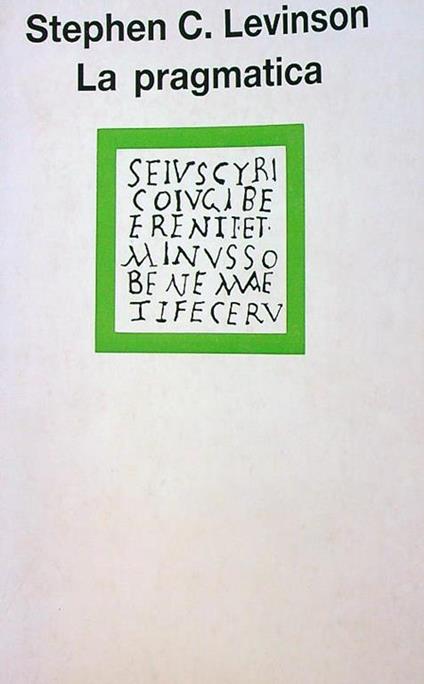 La pragmatica - Stephen C. Levinson - copertina