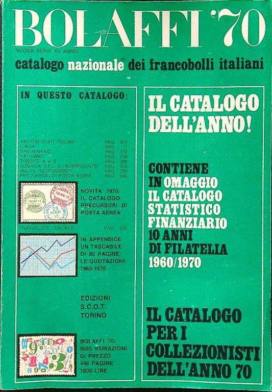 Catalogo nazionale Bolaffi 70 dei francobolli italiani - copertina