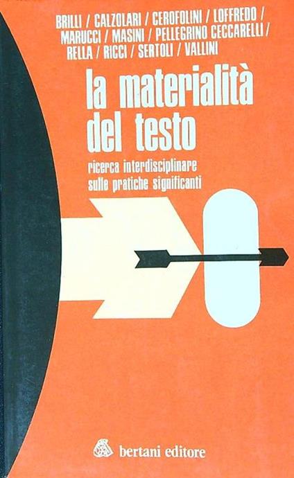 La materialità del testo - copertina