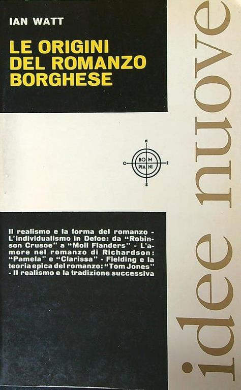 Le origini del romanzo borghese - Ian Watt - copertina