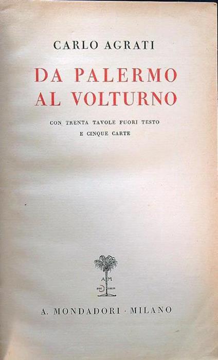 Da Palermo al Volturno - Carlo Agrati - copertina