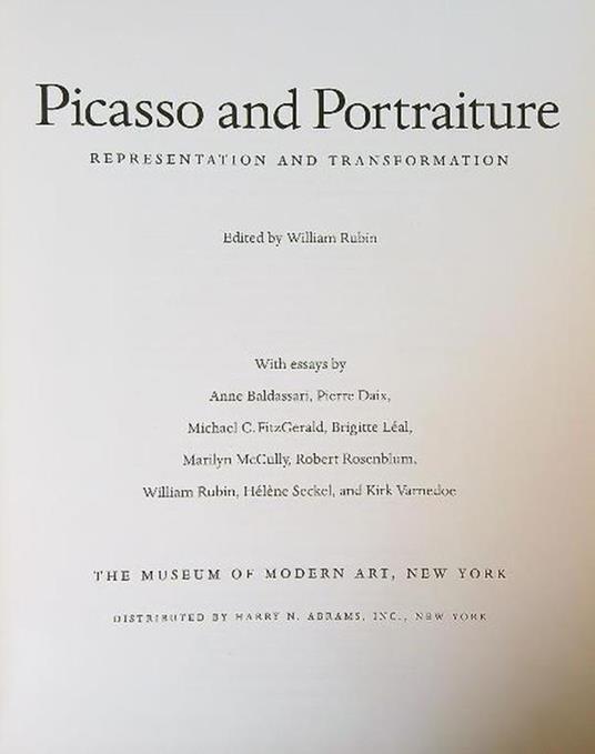 Picasso and Portraiture Representation and Transformation - William Rubin - copertina