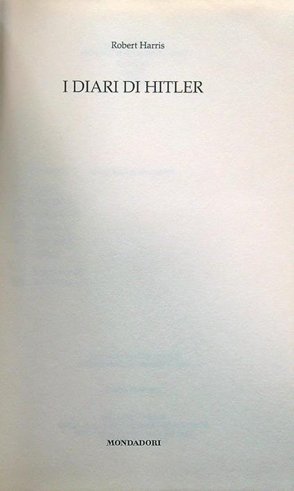 I diari di Hitler - Robert Harris - copertina
