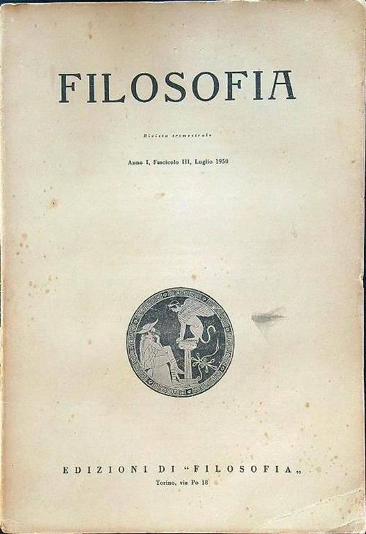 Filosofia anno I fascicolo III luglio 1950 - copertina