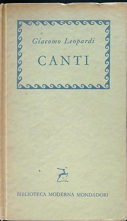Canti - Giacomo Leopardi - copertina