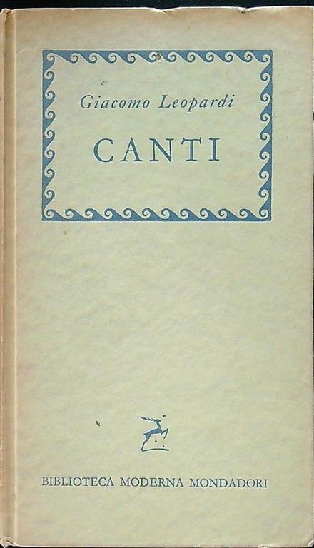 Canti - Giacomo Leopardi - copertina