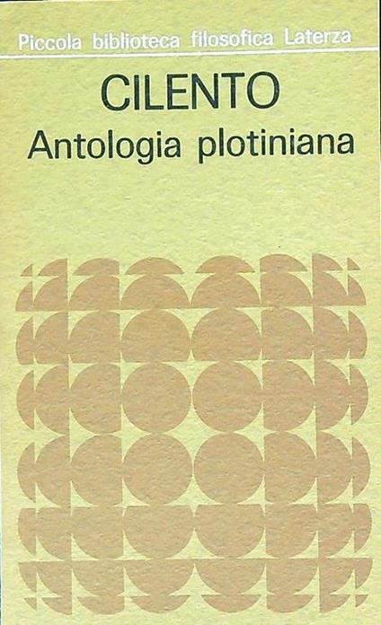Antologia plotiniana - Vincenzo Cilento - copertina